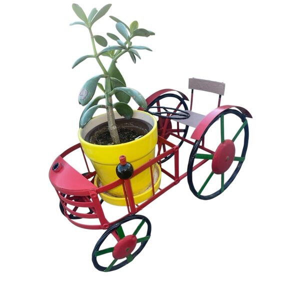 Vintage Red Metal Tractor Planter Holder Farmhouse Decor - Picture 13 of 13